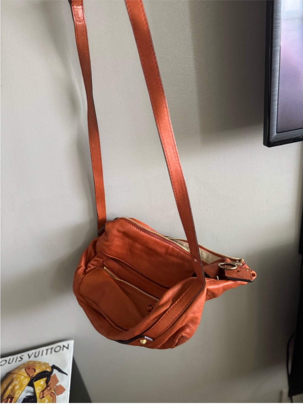 Chloe Orange Leather Crossbody Bag